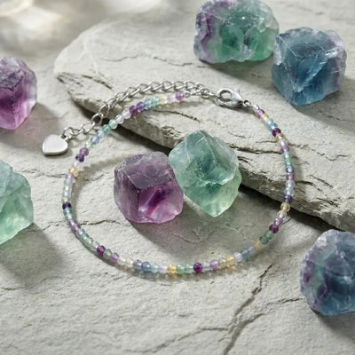 MantraMani® Natural Multi Fluorite Anklet for Anklet