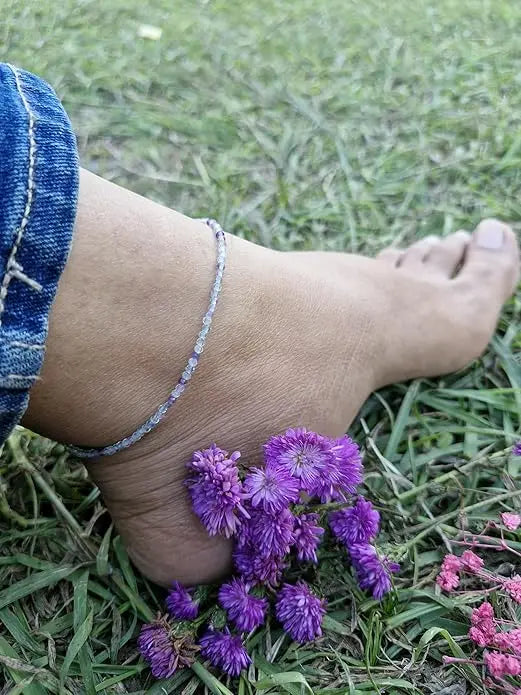 MantraMani® Natural Multi Fluorite Anklet