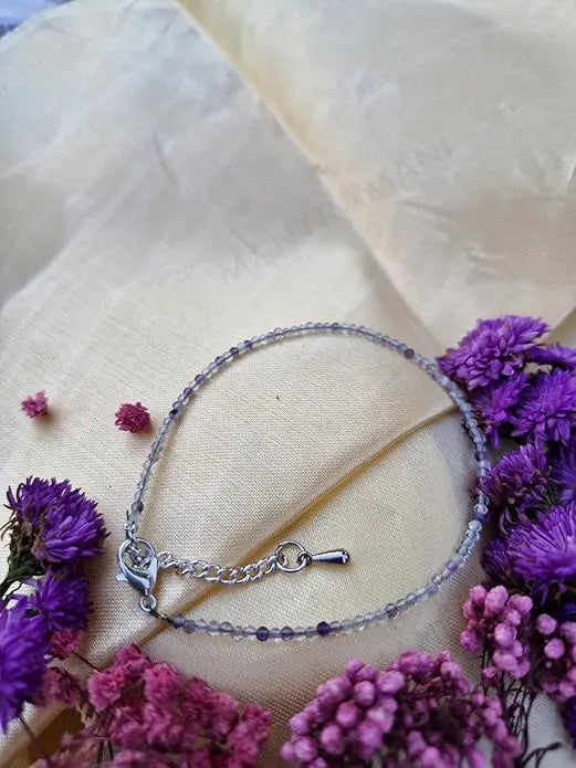MantraMani® Natural Multi Fluorite Anklet