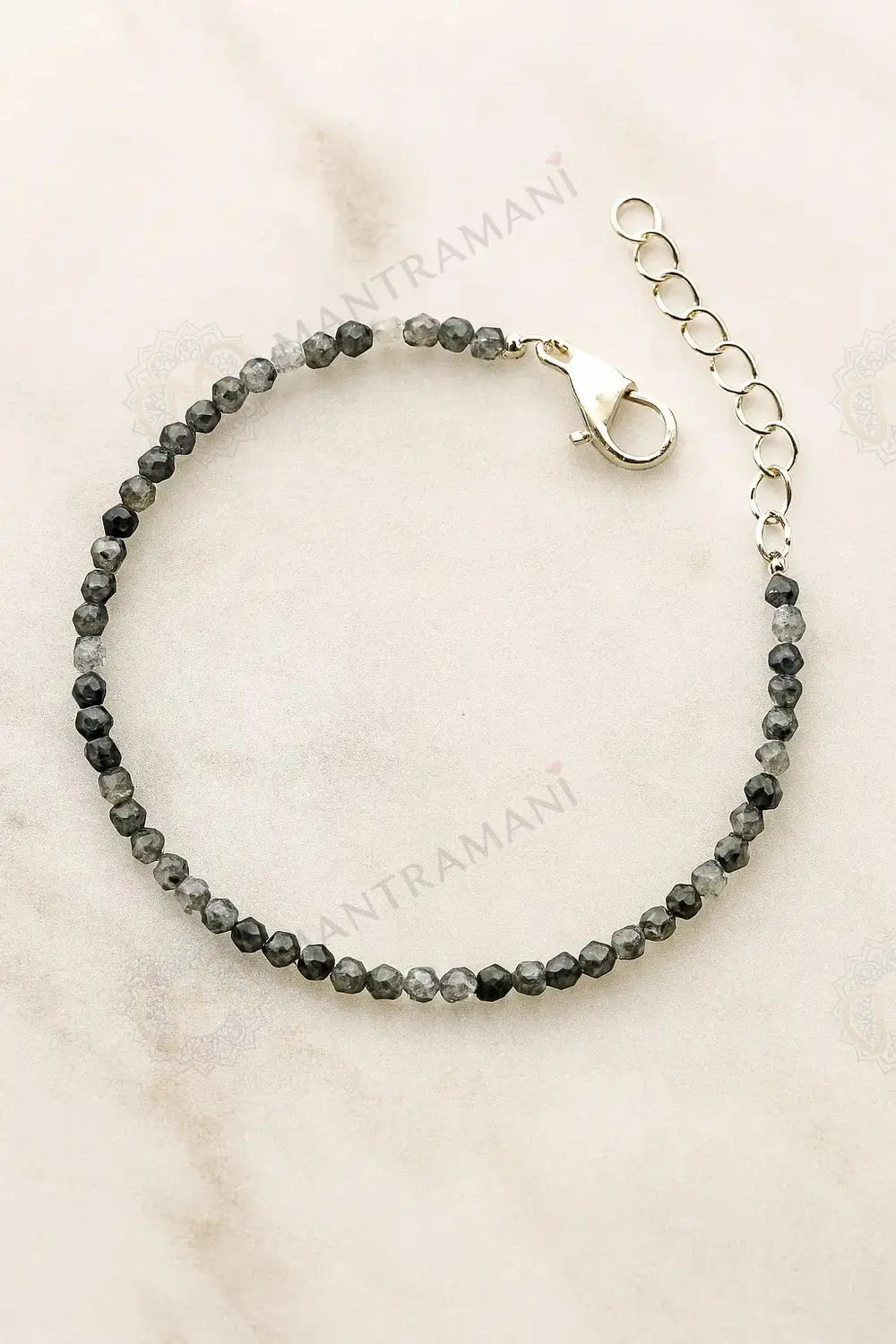 MantraMani® Black Rutilated Quartz Anklet