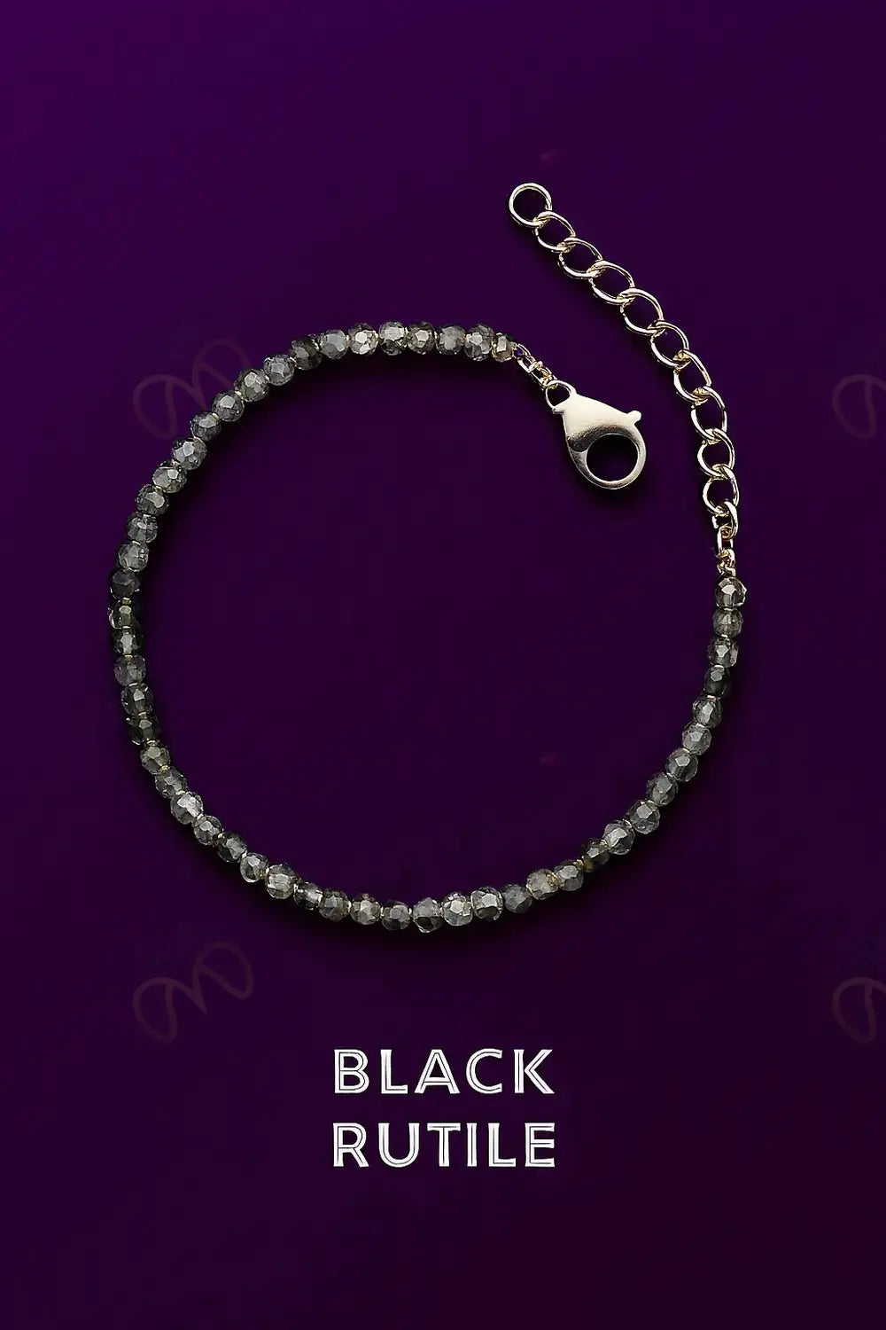 MantraMani® Black Rutilated Quartz Anklet