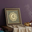 MantraMani® Om Symbol Raw Pyrite Frame | Meditative Mandala for Peace & Cosmic Energy