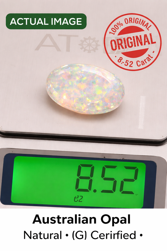 MantraMani™ Natural Australian Opal — 8.52 Carat (9.29 Ratti) Unheated Oval-Cut | Intuition, Harmony & Prosperity Stone