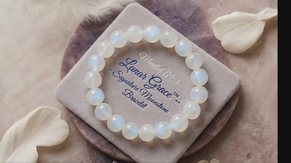 MantraMani Lunar Grace™ – Signature Moonstone Bracelet for Women | Feminine Energy, Fertility Support & Hormonal Balance | Calm, Clarity, Emotional Healing & Inner Peace