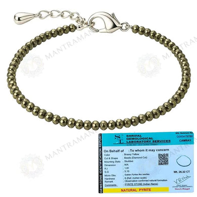 MantraMani® NATURAL PYRITE ANKLET (DIAMOND CUT)