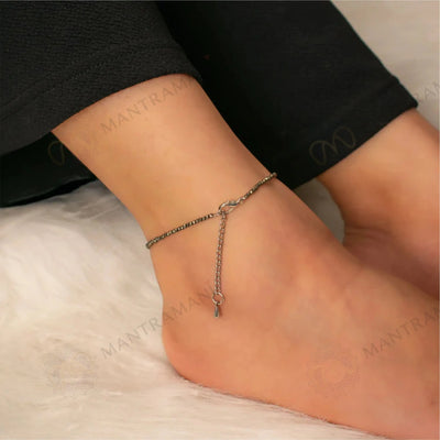 MantraMani® Pyrite Diamond Cut Anklet: Attracts Wealth and Abundance for Anklet