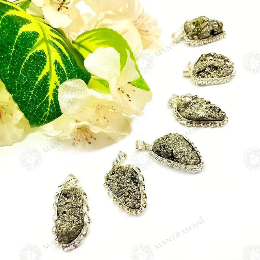 MantraMani® Raw Pyrite Pendant