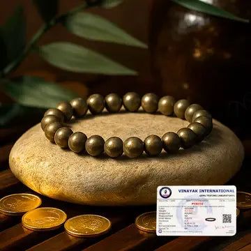 MantraMani® Pyrite Bracelet – Wealth, Prosperity & Business Success