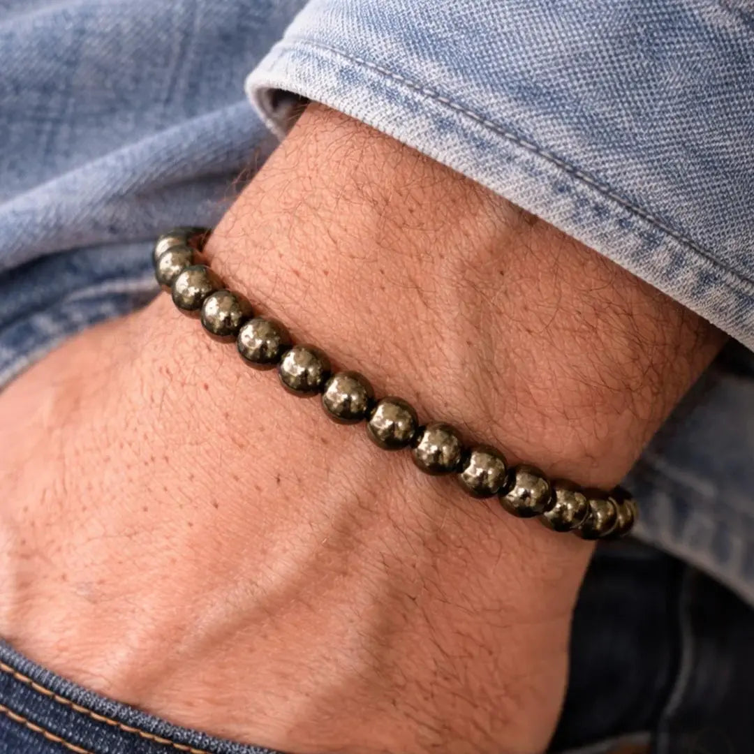 MantraMani® Pyrite Bracelet – Wealth, Prosperity & Business Success
