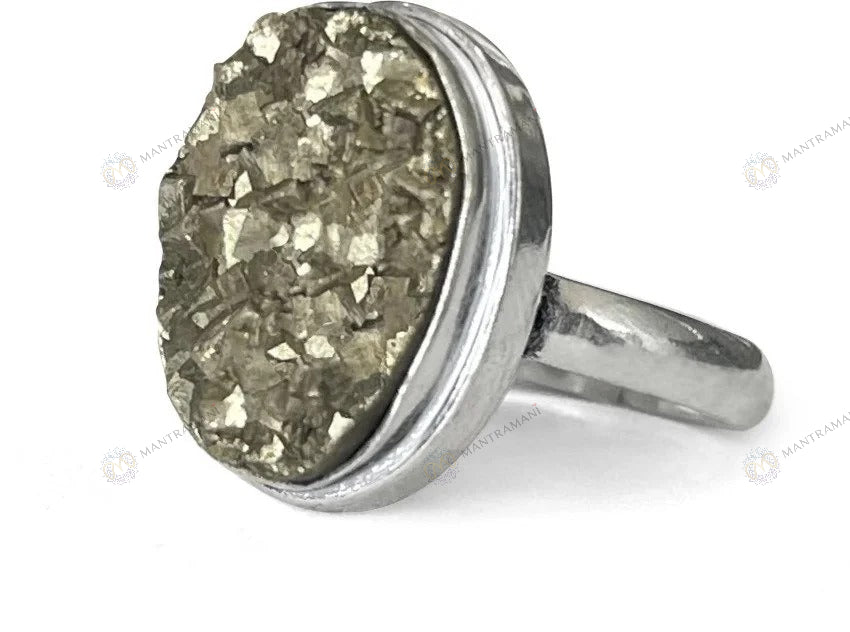 MantraMani® Pyrite Ring: Attracts Wealth and Abundance