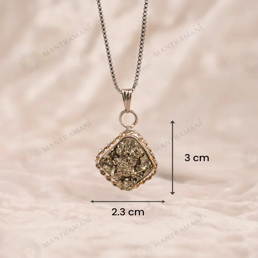 MantraMani® Raw Pyrite Pendant
