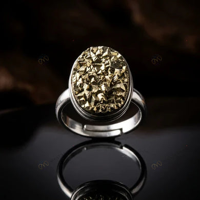 MantraMani® Pyrite Ring: Attracts Wealth and Abundance