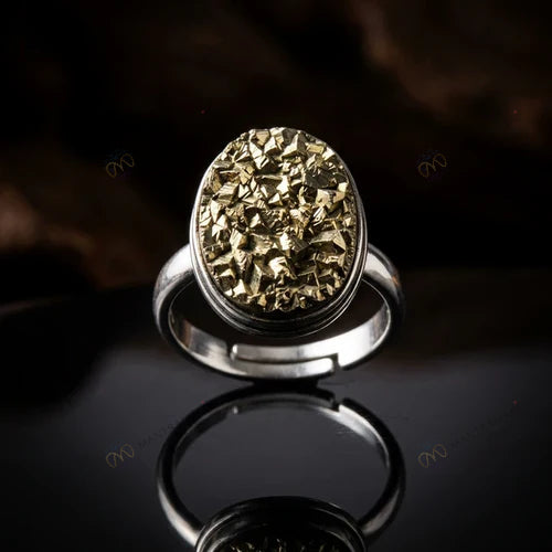 MantraMani® Pyrite Ring: Attracts Wealth and Abundance