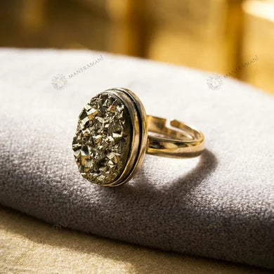 MantraMani® Pyrite Ring: Attracts Wealth and Abundance