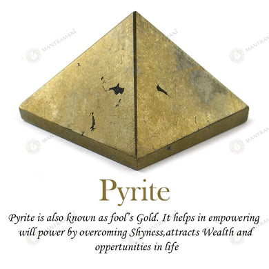 MantraMani® Pyrite Small Pyramid – Wealth Attraction & Protection Crystal