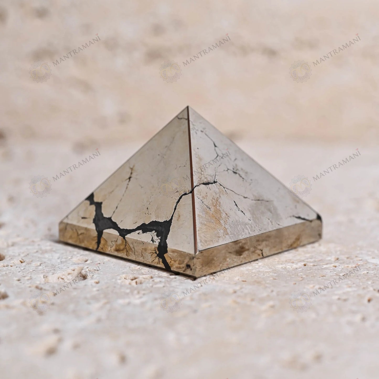 MantraMani® Pyrite Small Pyramid – Wealth Attraction & Protection Crystal