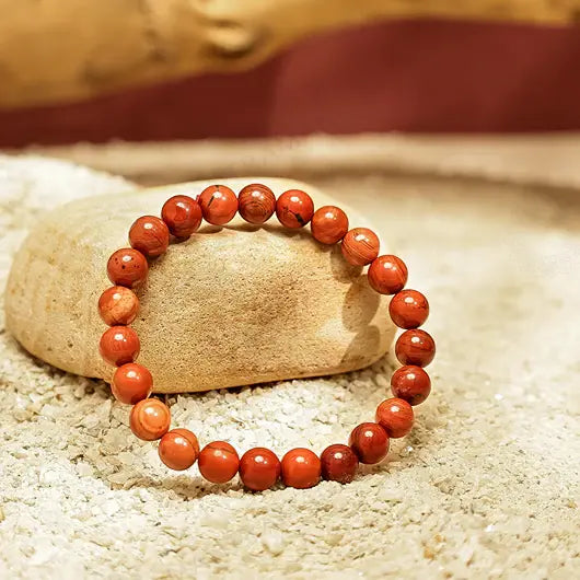 MantraMani® Red Jasper Bracelet – Strength, Stability & Root Chakra Energy