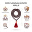 MantraMani® Red Sandalwood Beads Mala  | Plain Round Smooth Rakta Chandan  Mala |  6mm