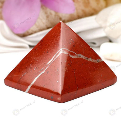 MantraMani® Red Jasper Crystal Pyramid – Strength, Courage & Stability Energy