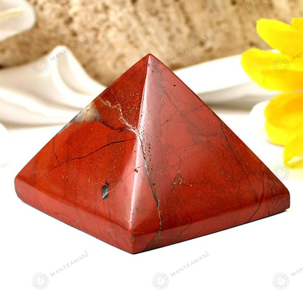 MantraMani® Red Jasper Crystal Pyramid – Strength, Courage & Stability Energy