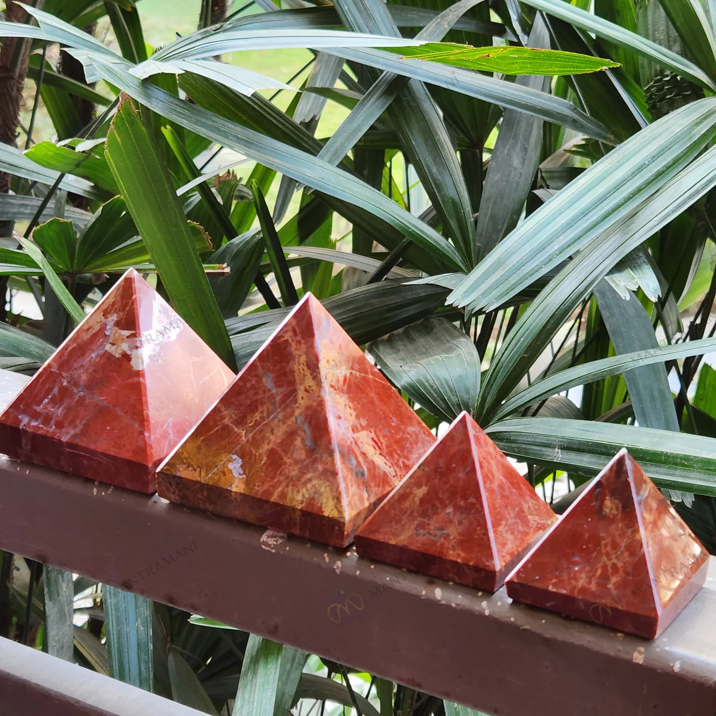 MantraMani® Red Jasper Crystal Pyramid – Strength, Courage & Stability Energy
