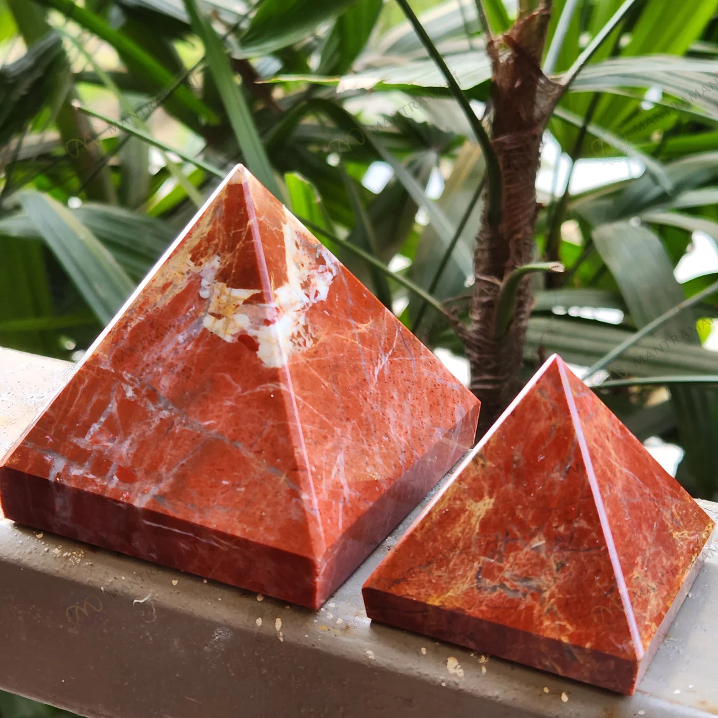 MantraMani® Red Jasper Crystal Pyramid – Strength, Courage & Stability Energy