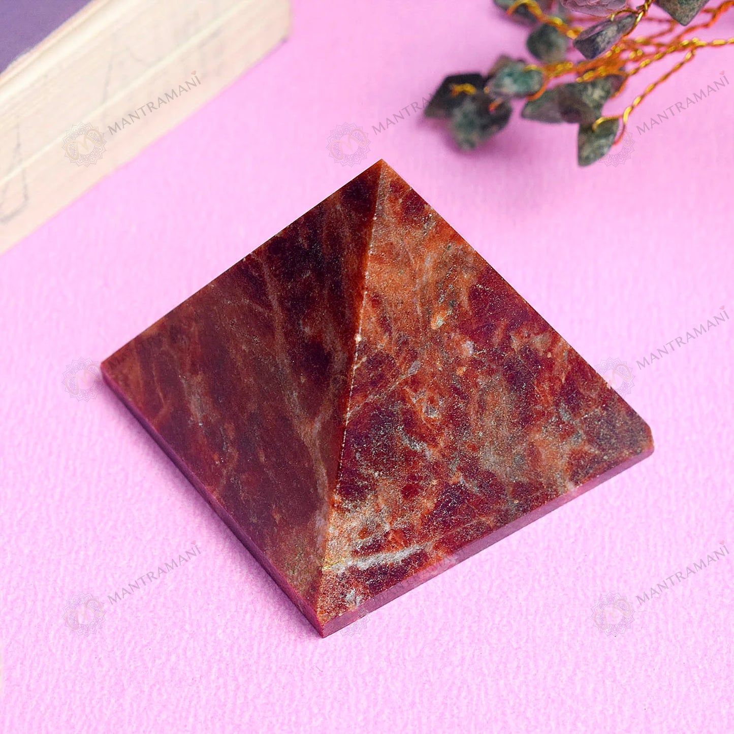 MantraMani® Red Jasper Crystal Pyramid – Strength, Courage & Stability Energy