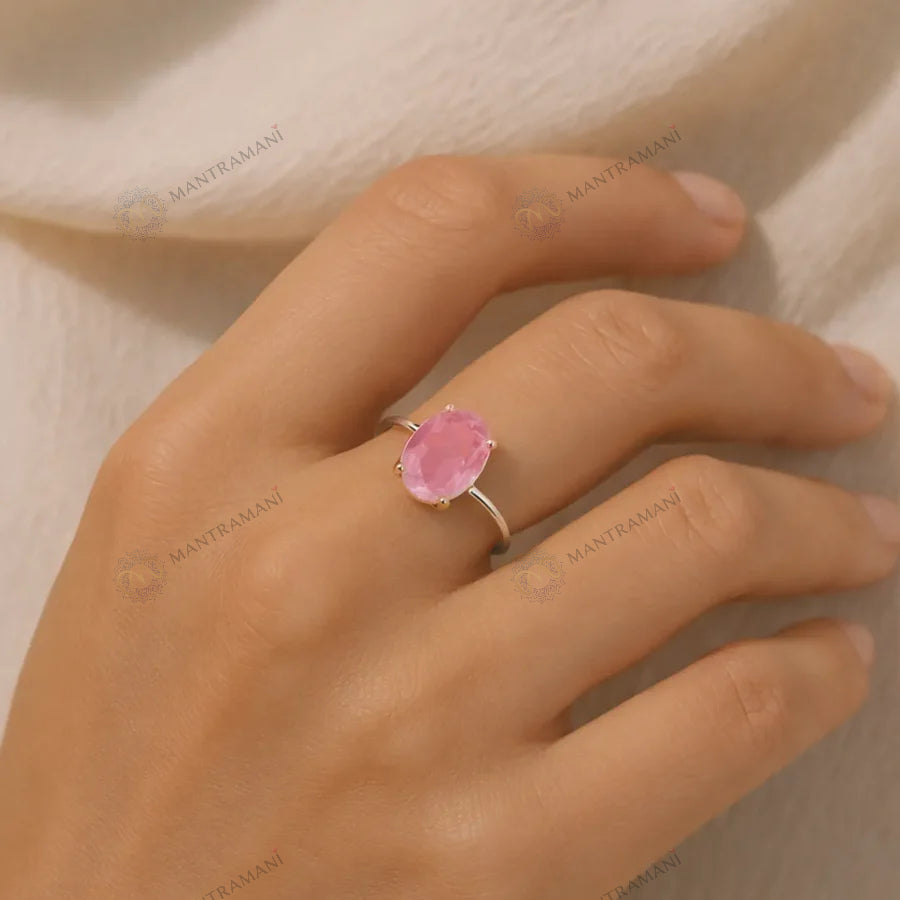MantraMani® Rose Quartz Ring: Relationship & Love