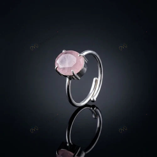 MantraMani® Rose Quartz Ring: Relationship & Love