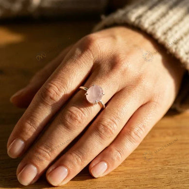MantraMani® Rose Quartz Ring: Relationship & Love