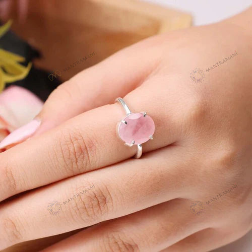 MantraMani® Rose Quartz Ring: Relationship & Love
