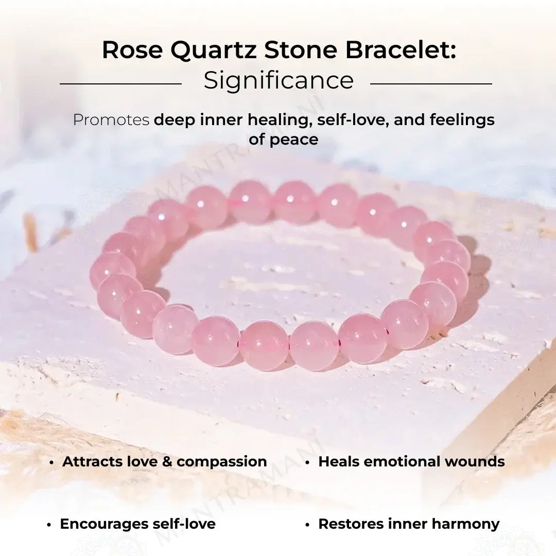 MantraMani® Rose Quartz Bracelet – Love, Emotional Healing & Self Love