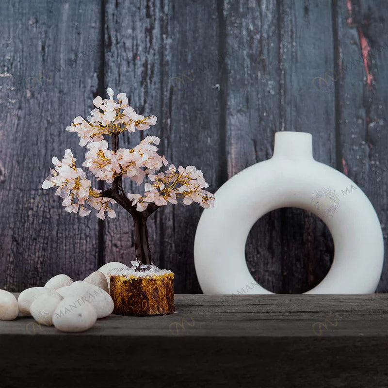 MantraMani® Rose Quartz Tree : Improve Love, Relationship & Emotional Connection