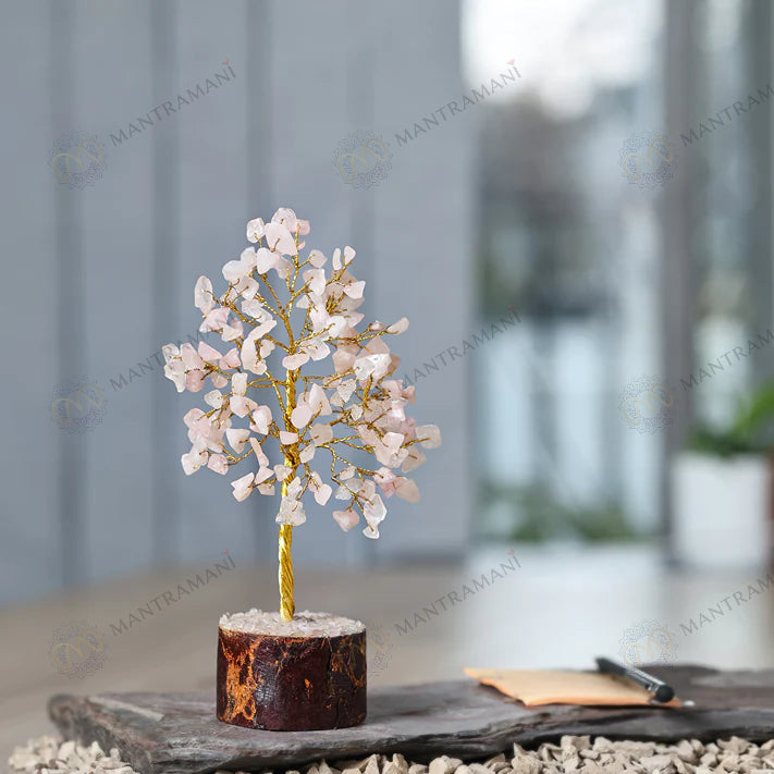 MantraMani® Rose Quartz Tree : Improve Love, Relationship & Emotional Connection