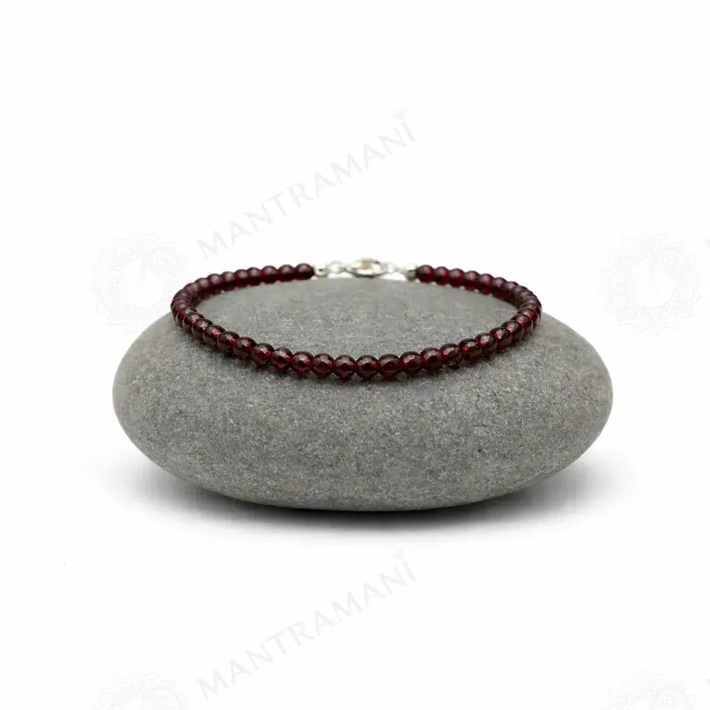 MantraMani® Radiance Ruby Anklet 3mm – For confidence, courage & inner fire