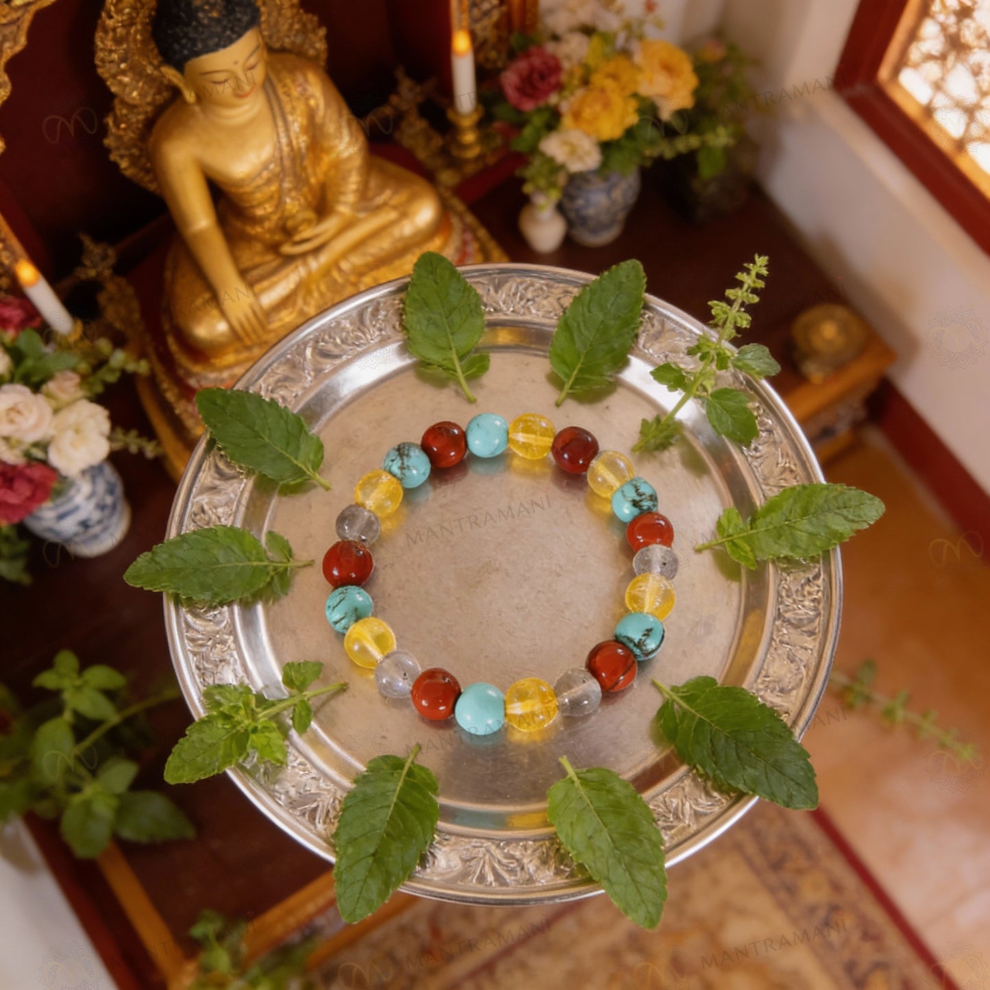 Sagittarius Zodiac Birthstone Crystal Bracelet- 8 mm- Dhanu Rashi Crystal Bracelet