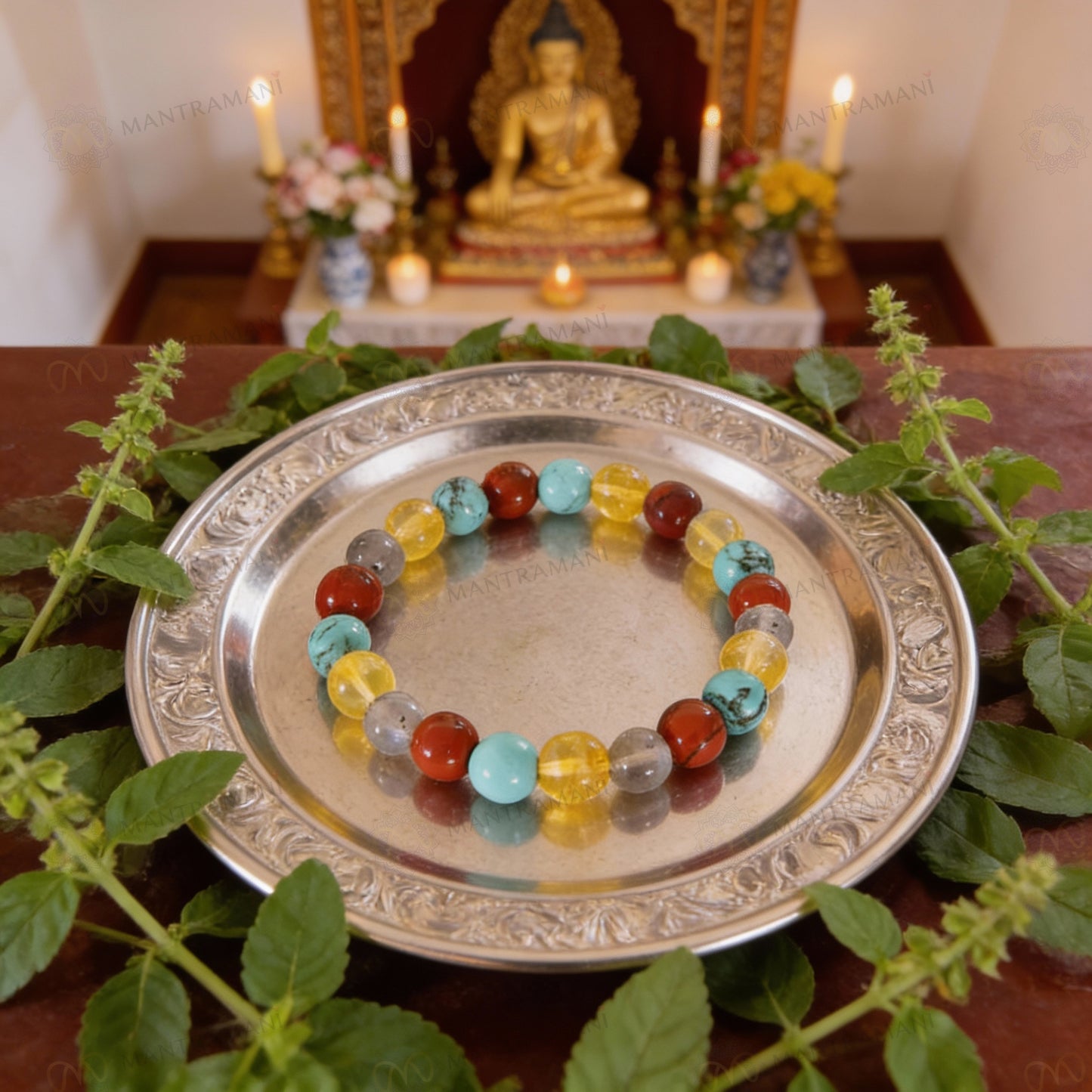 Sagittarius Zodiac Birthstone Crystal Bracelet- 8 mm- Dhanu Rashi Crystal Bracelet