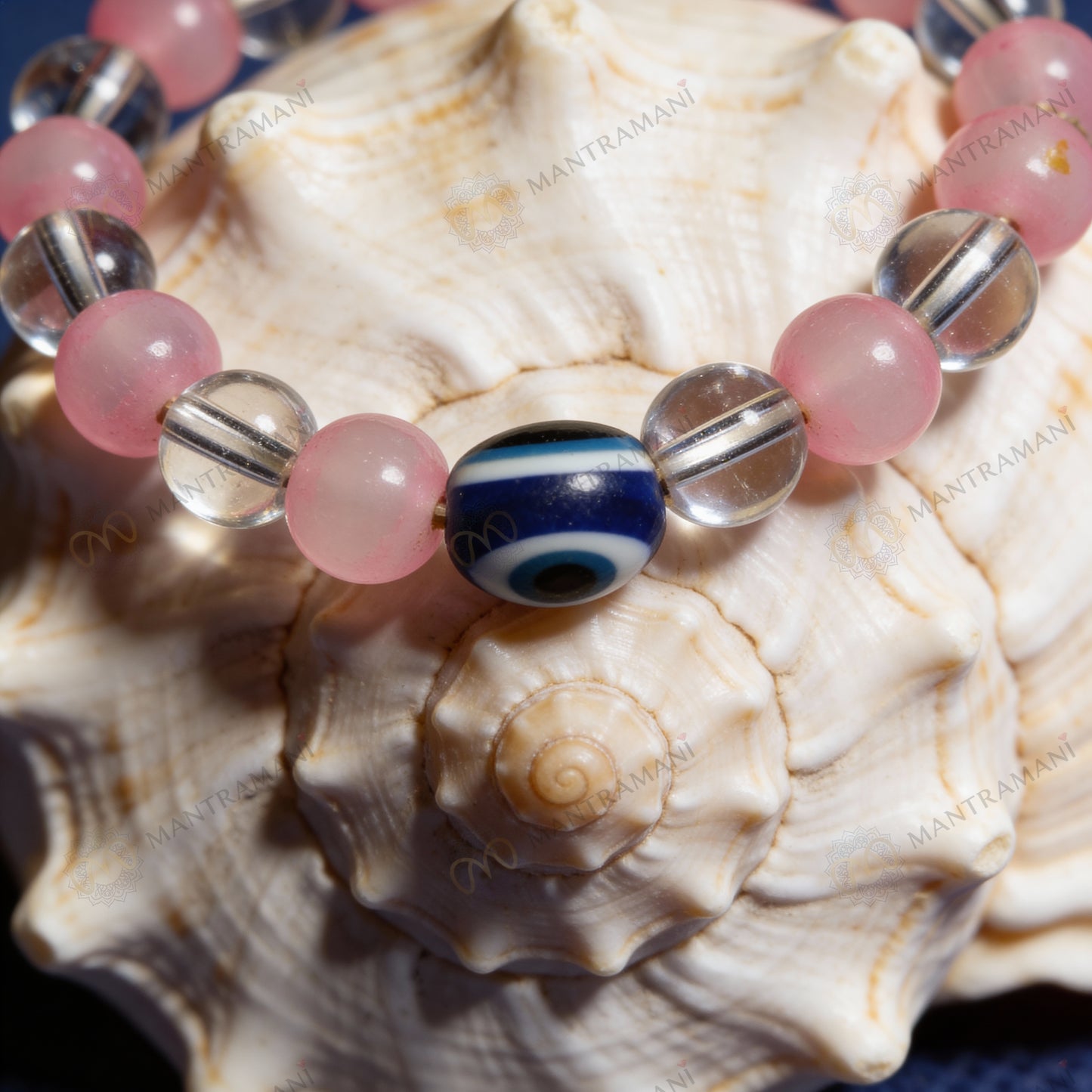 MantraMani® SeraBloom™ Bracelet for Love, Romance, Emotional Peace & Women’s Wellness — A Wonder Bracelet with Clear Quartz & Rose Quartz for Love, Harmony & Emotional Balance