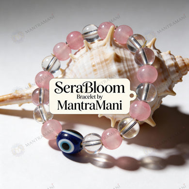 MantraMani® SeraBloom™ Bracelet for Love, Romance, Emotional Peace & Women’s Wellness — A Wonder Bracelet with Clear Quartz & Rose Quartz for Love, Harmony & Emotional Balance