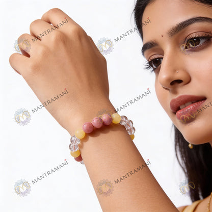 Scorpio Zodiac Birthstone Crystal Bracelet- 8 mm- Vrishchik Rashi Crystal Bracelet