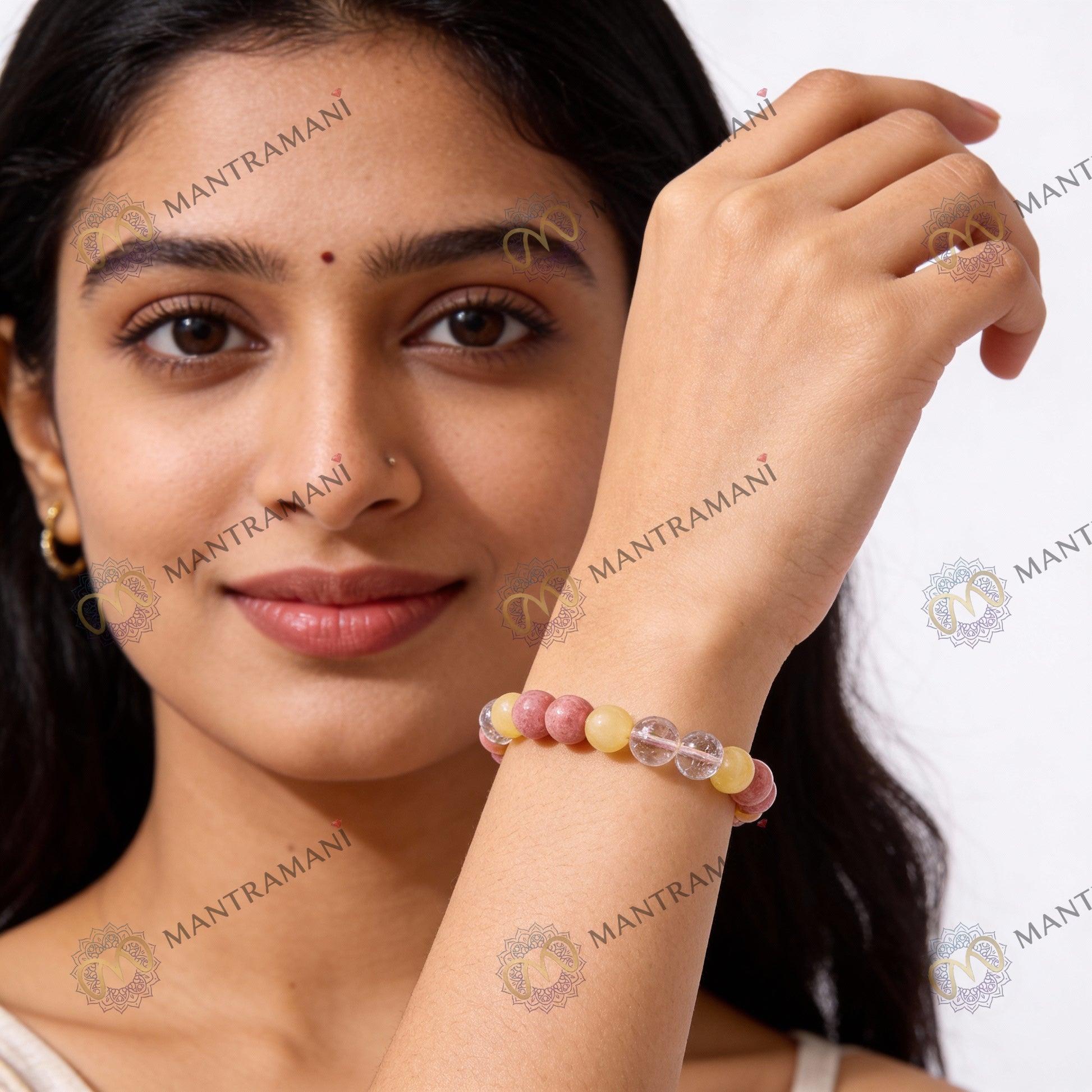 Scorpio Zodiac Birthstone Crystal Bracelet- 8 mm- Vrishchik Rashi Crystal Bracelet