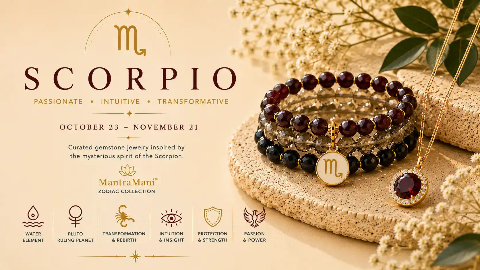 Scorpio Birthstone Bracelets & Zodiac Jewelry