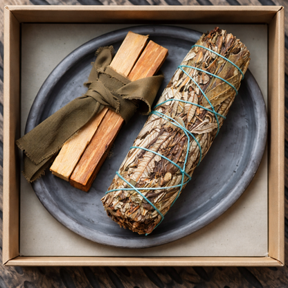 MantraMani Premium  Sage & Palo Santo Ritual Set for Ground • Cleanse • spiritual Realignment