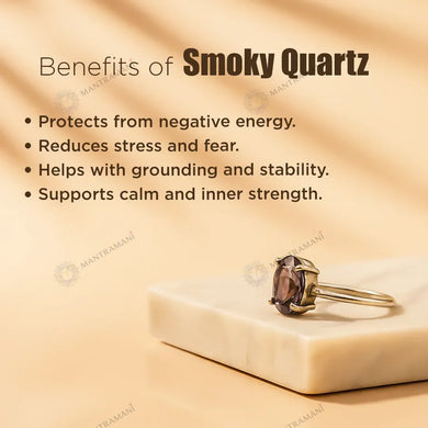 MantraMani® Smoke Quartz Ring - Abhimantrit & Certified