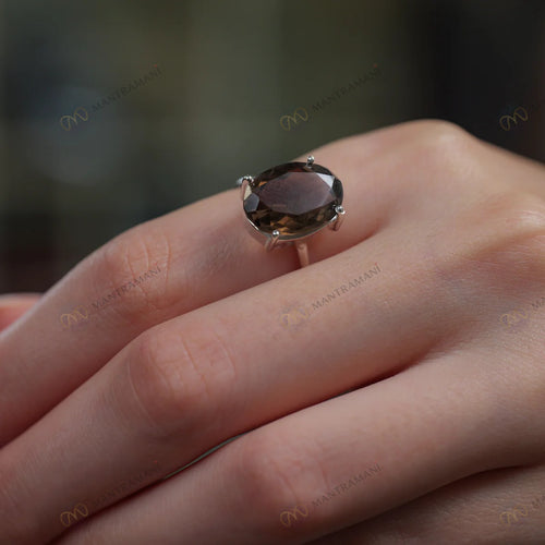 MantraMani® Smoke Quartz Ring - Abhimantrit & Certified