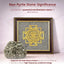 MantraMani® Shree Yantra Raw Pyrite Frame for Wealth Manifestation with FREE Raw Pyrite Stone