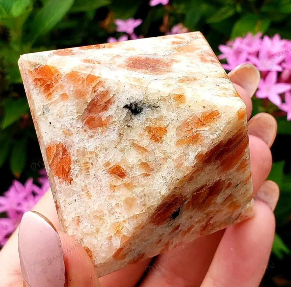 MantraMani® Crest Sunstone Pyramid
