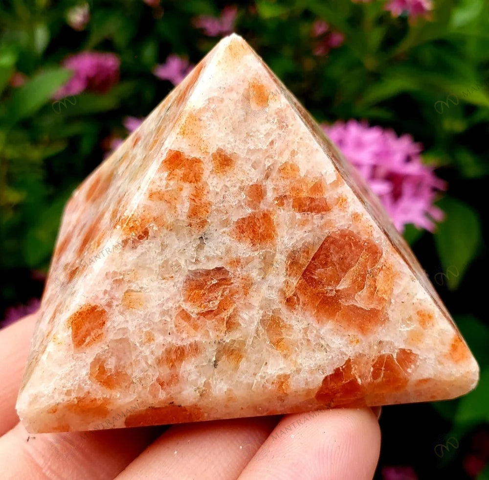 MantraMani® Crest Sunstone Pyramid