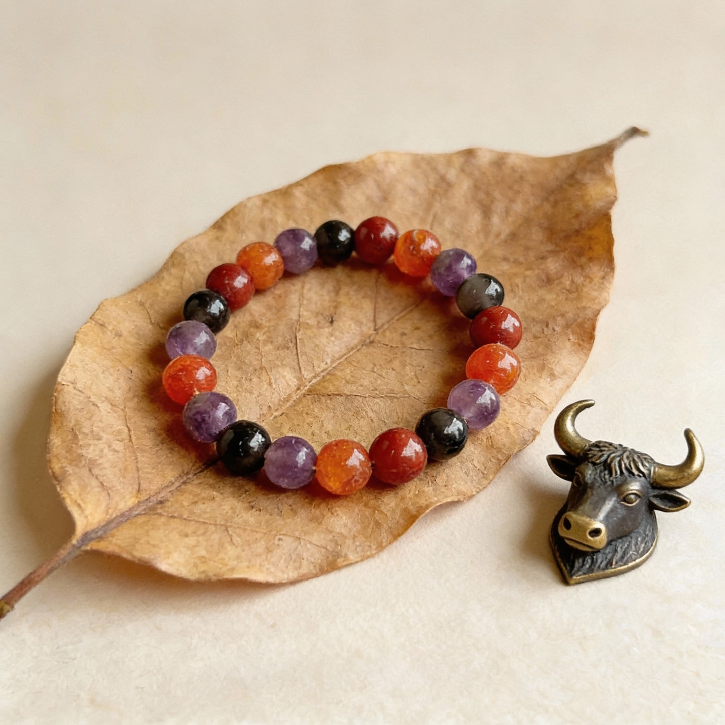 Taurus Zodiac Birthstone  Crystal Bracelet- 8 mm- Vrishabh Rashi Crystal Bracelet