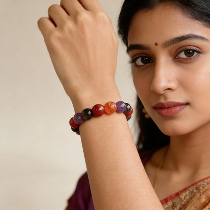 Taurus Zodiac Birthstone  Crystal Bracelet- 8 mm- Vrishabh Rashi Crystal Bracelet